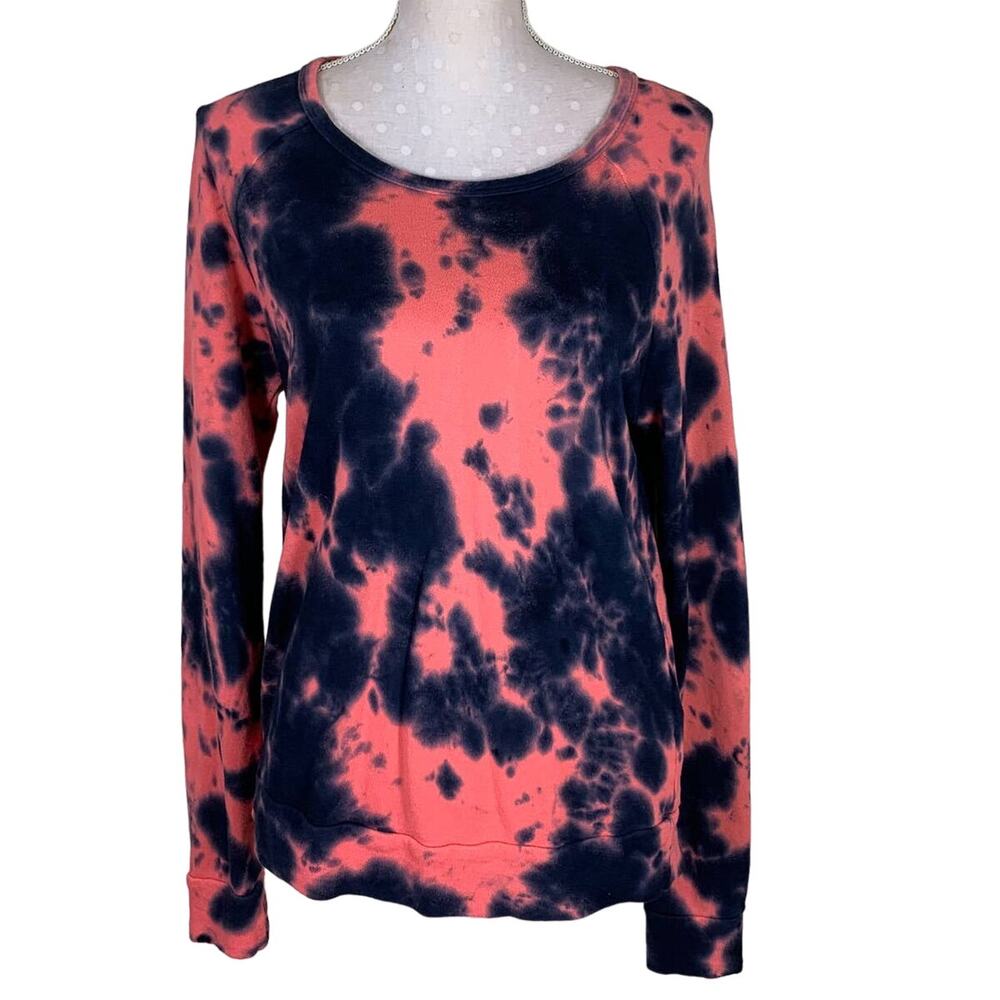 Sundry Tie Dye Sweatshirt Size XS Coral Pink‎ Navy Knit Pullover